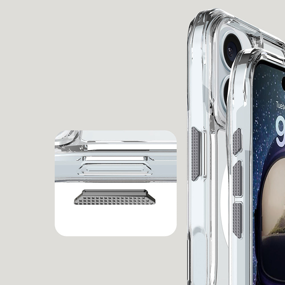 Apple iPhone 16 Kılıf M-safe Şarj Özellikli Airbagli Şeffaf Zore İncek Kapak Şeffaf