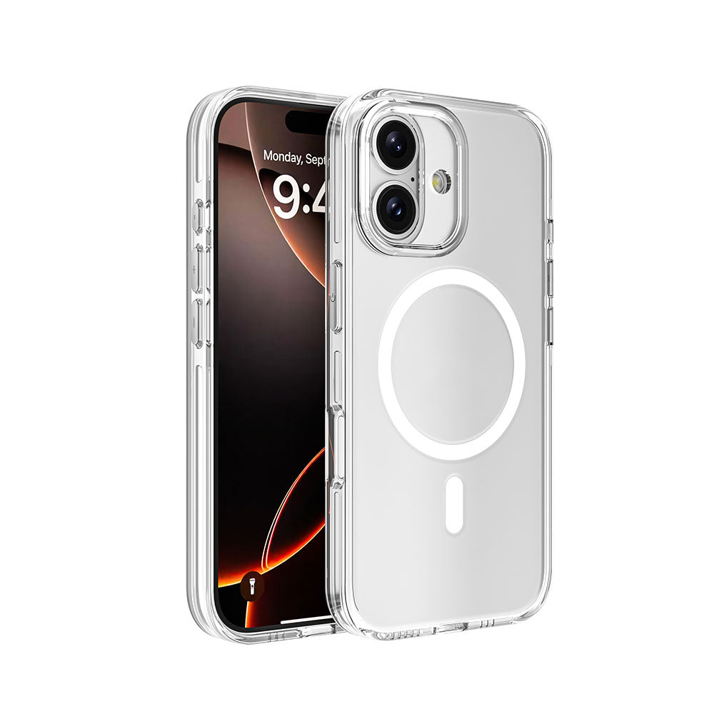Apple iPhone 16 Kılıf M-safe Şarj Özellikli Kamera Korumalı Zore Kripto Kapak Şeffaf