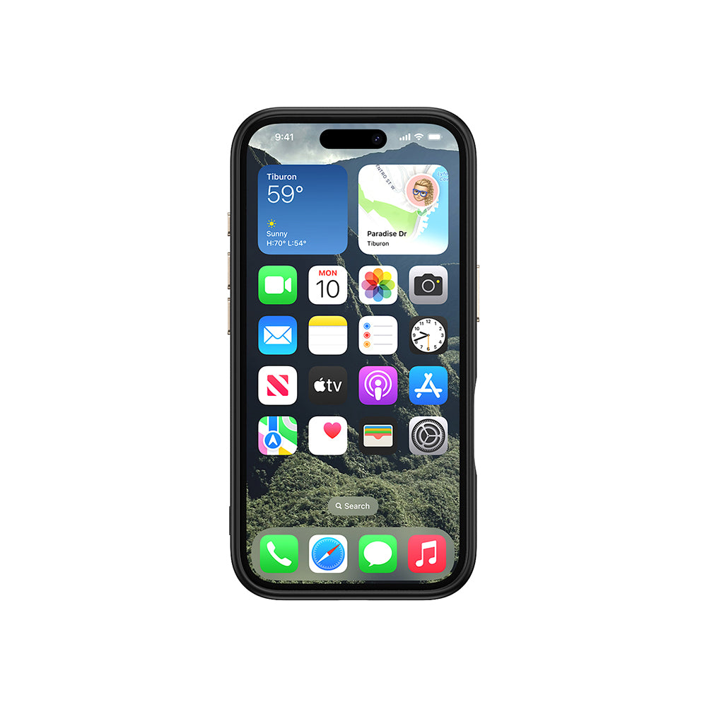 Apple iPhone 16 Kılıf M-safe Şarj Özellikli Karbon Fiber Görünümlü Zore Antina Kapak Gri