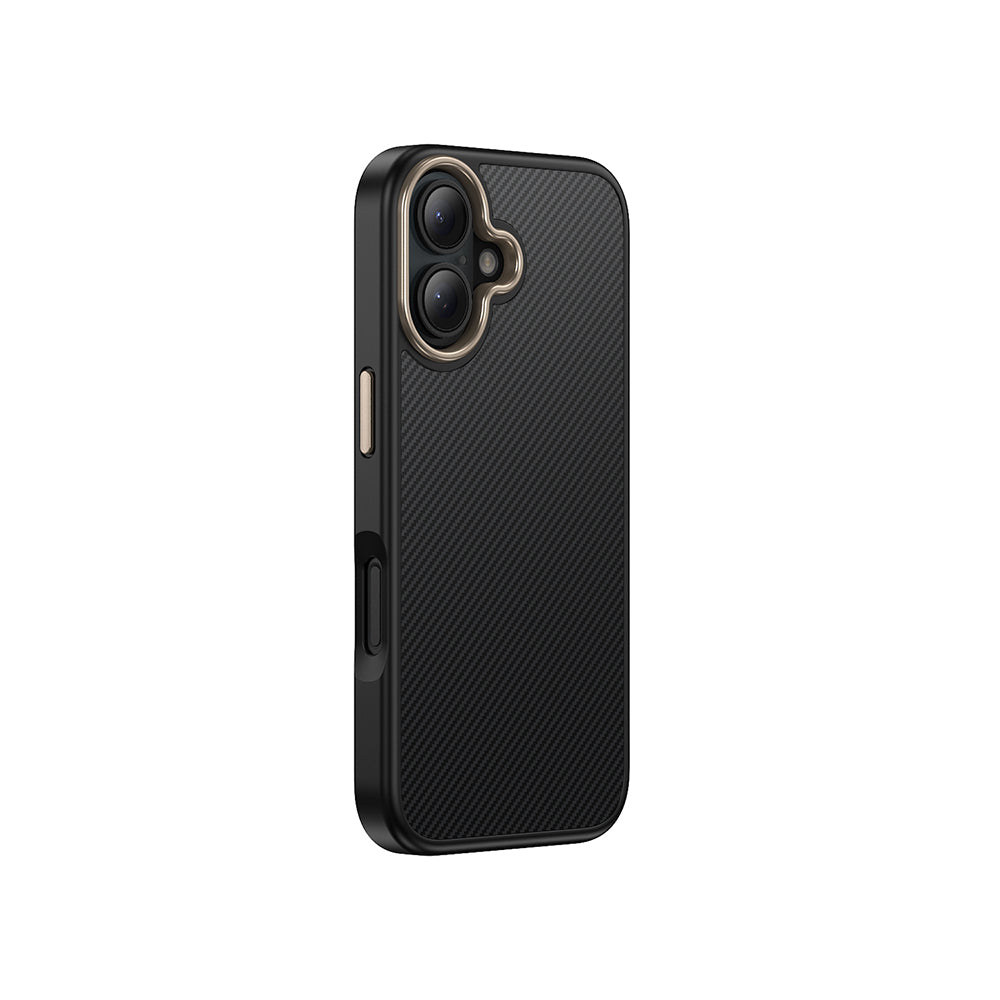 Apple iPhone 16 Kılıf M-safe Şarj Özellikli Karbon Fiber Görünümlü Zore Antina Kapak Gri