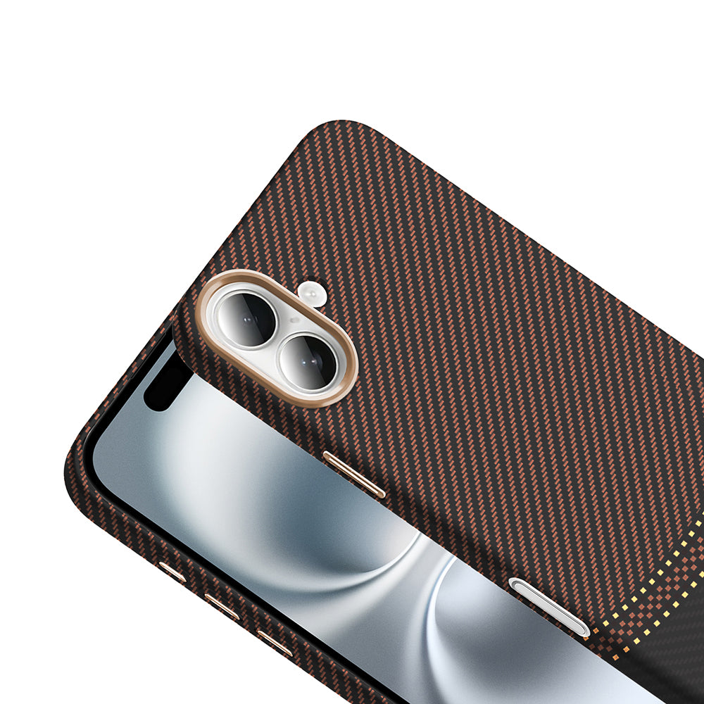 Apple iPhone 16 Kılıf M-safe Şarj Özellikli Karbon Fiber Görünümlü Zore Gros Kapak Gri-Siyah