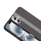 Apple iPhone 16 Kılıf M-safe Şarj Özellikli Karbon Fiber Görünümlü Zore Gros Kapak Siyah-Lacivert