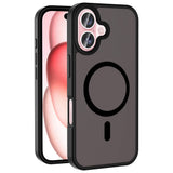 Apple iPhone 16 Kılıf M-safe Şarj Özellikli Mat Arka Yüzey Zore Sio Kapak Siyah