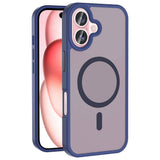 Apple iPhone 16 Kılıf M-safe Şarj Özellikli Mat Arka Yüzey Zore Sio Kapak Lacivert