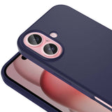 Apple iPhone 16 Kılıf M-safe Şarj Özellikli Sıvı Teknolojili Silinebilir Sert Zore Kivi Kapak Mavi
