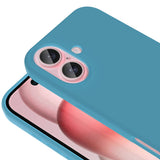 Apple iPhone 16 Kılıf M-safe Şarj Özellikli Sıvı Teknolojili Silinebilir Sert Zore Kivi Kapak Mavi