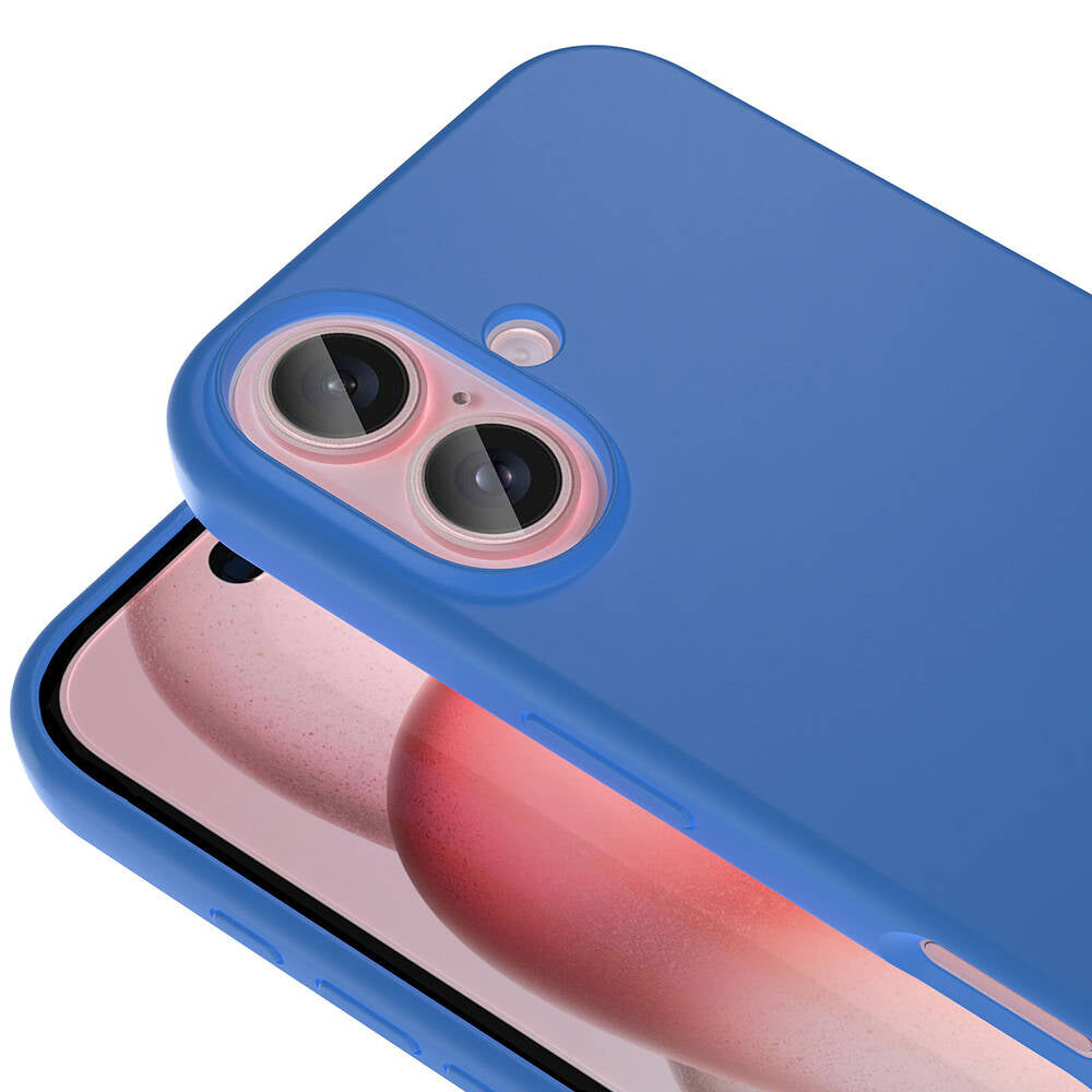 Apple iPhone 16 Kılıf M-safe Şarj Özellikli Sıvı Teknolojili Silinebilir Sert Zore Kivi Kapak Mavi