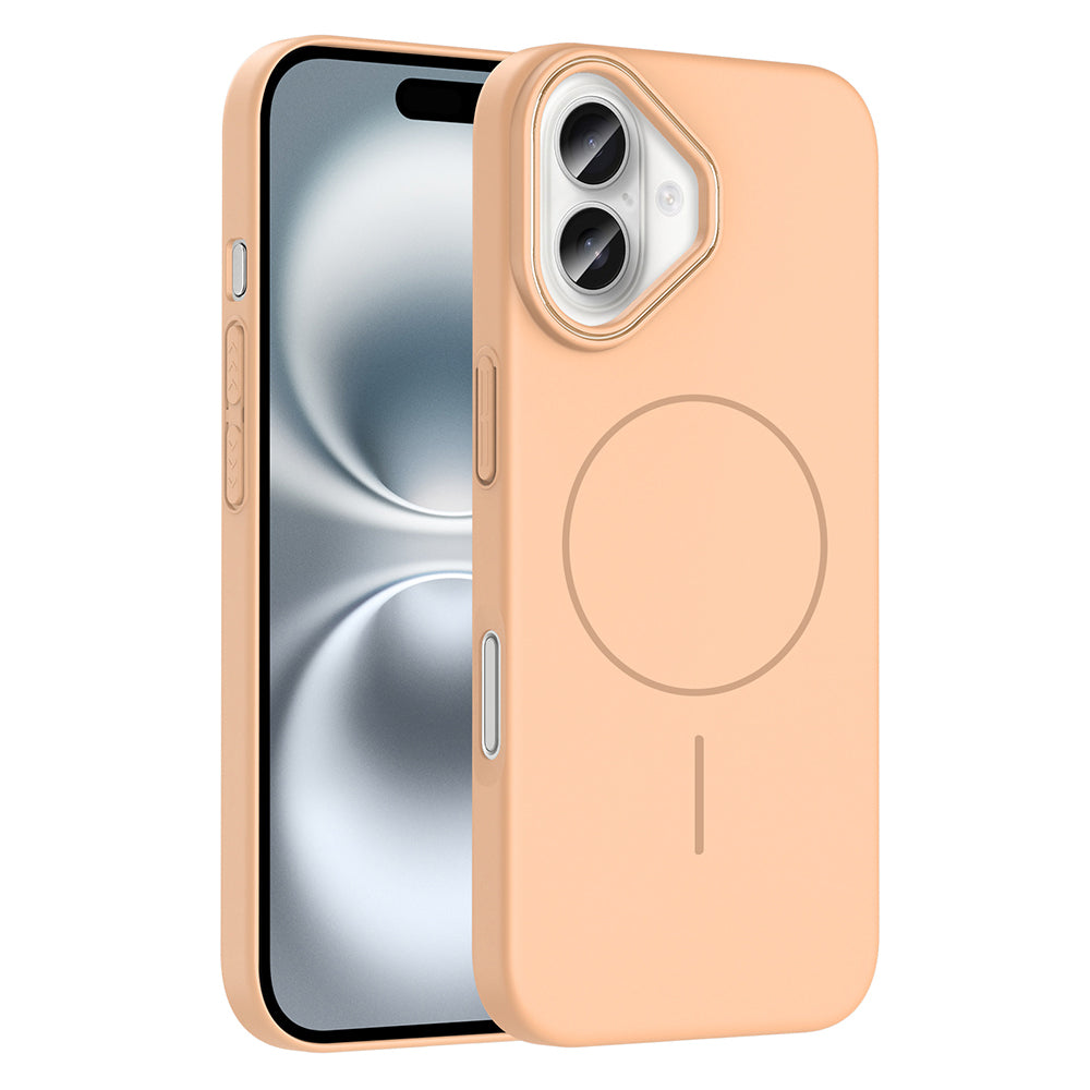 Apple iPhone 16 Kılıf M-safe Şarj Özellikli Zore Ruby Sert Kapak Desert Titanyum