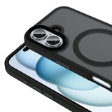 Apple iPhone 16 Kılıf Mat Arka Yüzey Wireless Şarj Özellikli Zore Flet M-safe Kapak Desert Titanyum