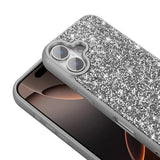 Apple iPhone 16 Kılıf Parlak Taşlı Tasarım Zore Pırlanta Kapak Beyaz