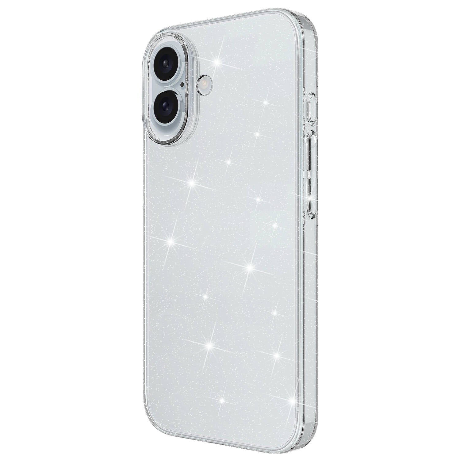Apple iPhone 16 Kılıf Parlayan Simli Şeffaf Zore Redos Kapak Şeffaf
