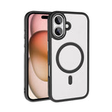 Apple iPhone 16 Kılıf Wireless Şarj Özellikli Zore Krom M-safe Silikon Kapak Pembe
