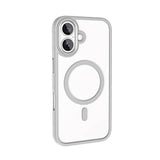 Apple iPhone 16 Kılıf Wireless Şarj Özellikli Zore Krom M-safe Silikon Kapak Siyah