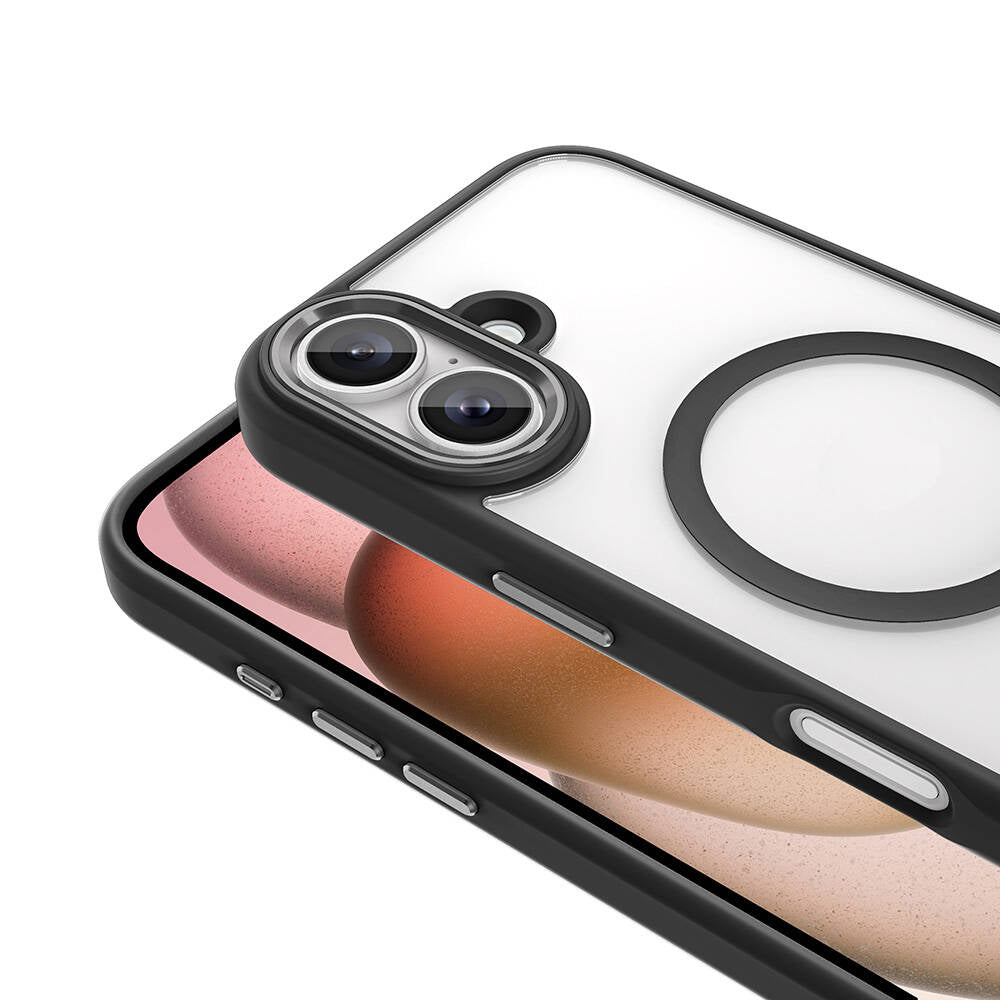 Apple iPhone 16 Kılıf Wireless Şarj Özellikli Zore Krom M-safe Silikon Kapak Sarı