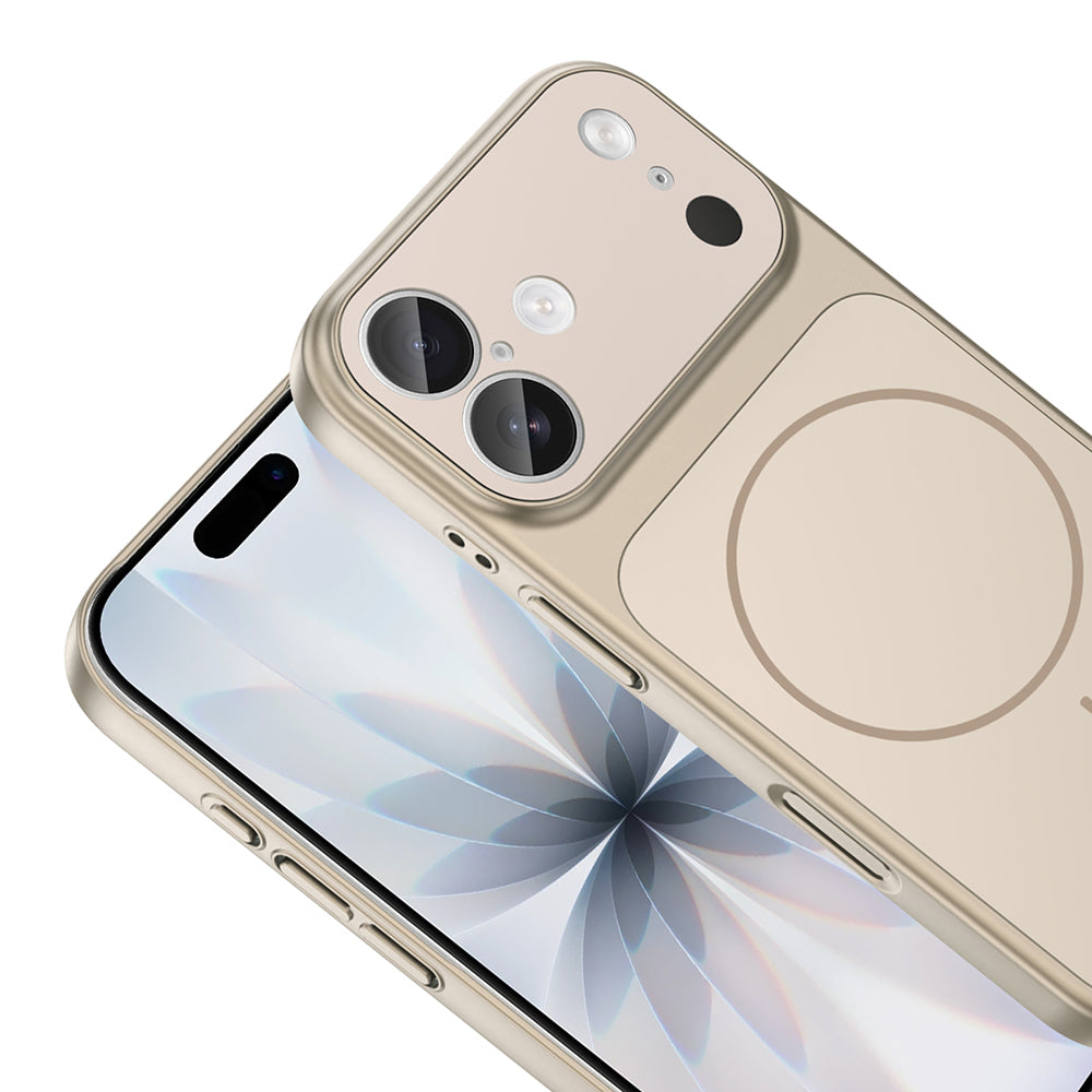 Apple iPhone 16 Kılıf Zore M-Safe Şarj Özellikli Kamera Korumalı Formen Kapak Gümüş
