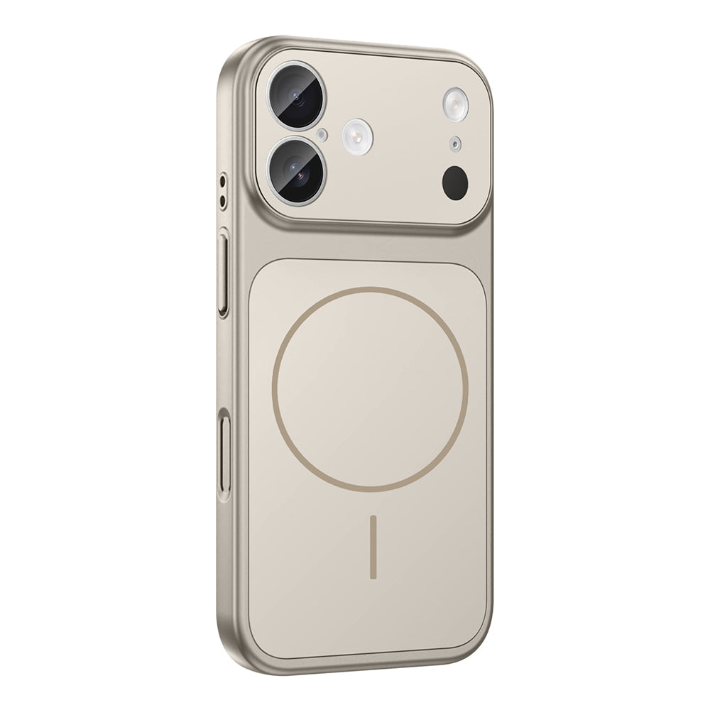 Apple iPhone 16 Kılıf Zore M-Safe Şarj Özellikli Kamera Korumalı Formen Kapak Gold