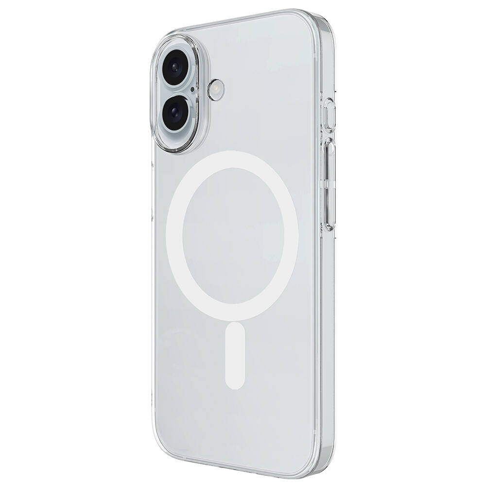 Apple iPhone 16 Kılıf Zore M-safe Şarj Özellikli Şeffaf Tek Kamera Çerçeveli Porto Kapak Şeffaf