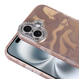 Apple iPhone 16 Plus Kılıf Airbagli Parlak Taş Detay Tasarımlı Zore Esila Kapak Pembe