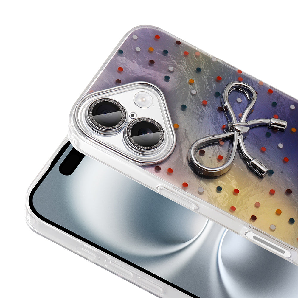 Apple iPhone 16 Plus Kılıf Kamera Korumalı Figürlü Zore Ponti Silikon Kapak Lila