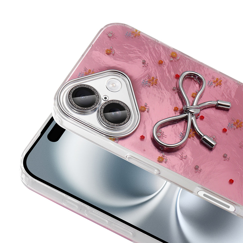 Apple iPhone 16 Plus Kılıf Kamera Korumalı Figürlü Zore Ponti Silikon Kapak Lila