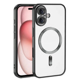 Apple iPhone 16 Plus Kılıf Kamera Korumalı M-safe Wireless Şarj Özellikli Zore Demre Kapak Yeşil