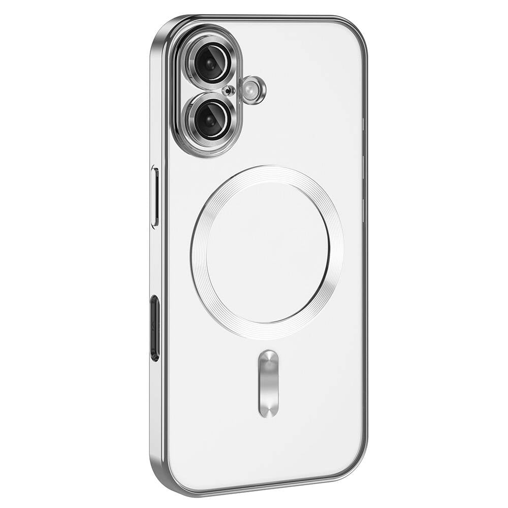 Apple iPhone 16 Plus Kılıf Kamera Korumalı M-safe Wireless Şarj Özellikli Zore Demre Kapak Mavi