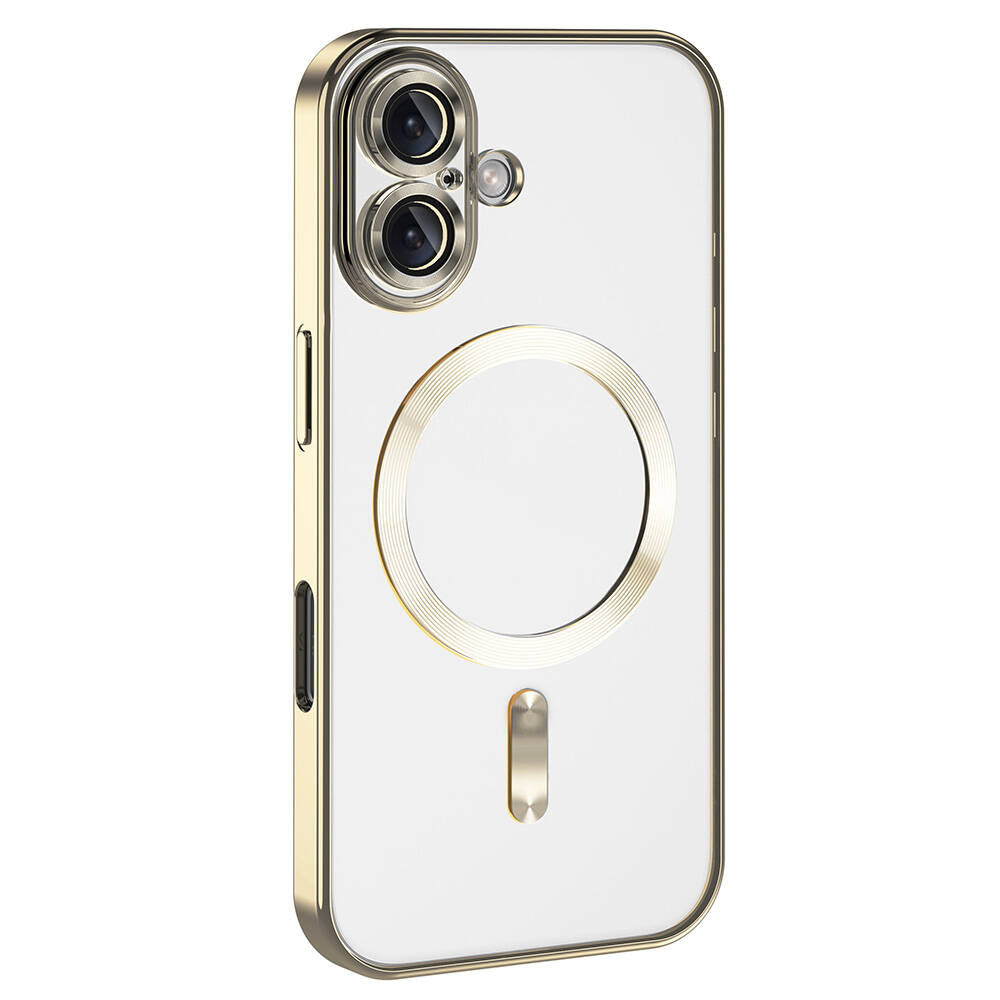 Apple iPhone 16 Plus Kılıf Kamera Korumalı M-safe Wireless Şarj Özellikli Zore Demre Kapak Mavi