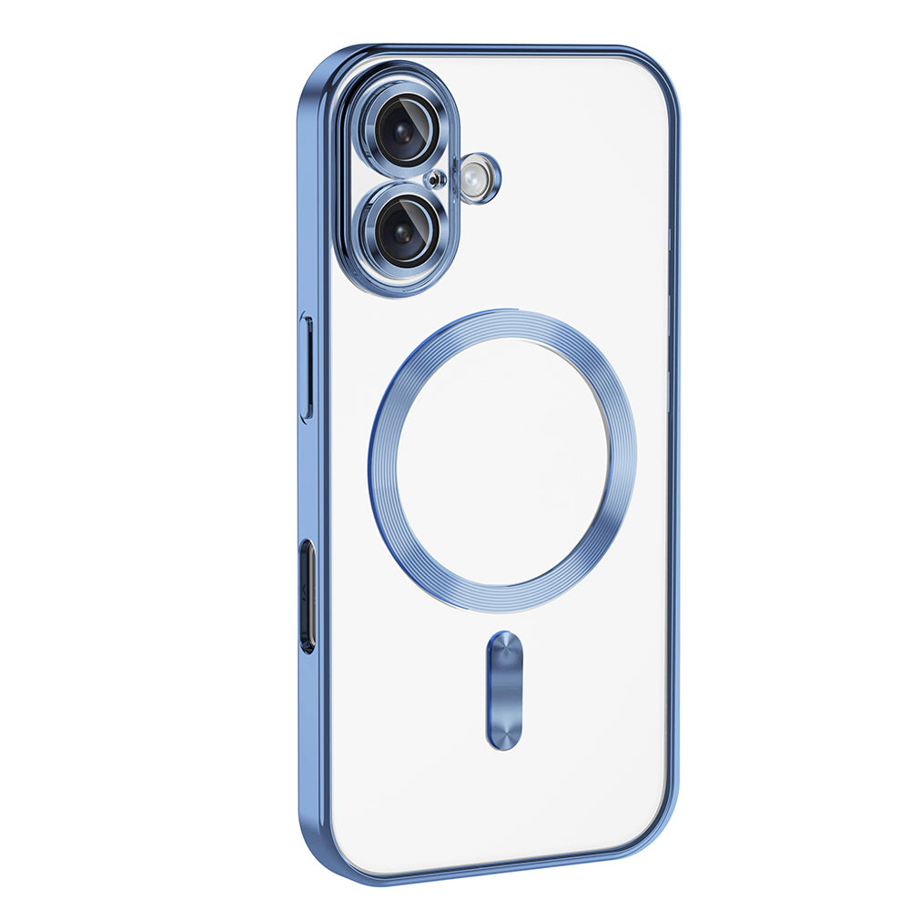 Apple iPhone 16 Plus Kılıf Kamera Korumalı M-safe Wireless Şarj Özellikli Zore Demre Kapak Gümüş