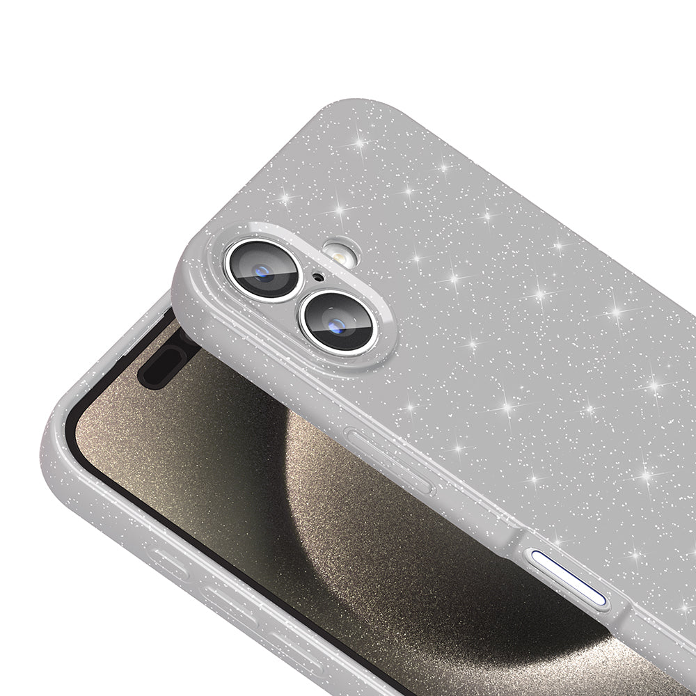 Apple iPhone 16 Plus Kılıf Kamera Korumalı Simli Lüks Zore Koton Kapak Lila