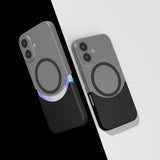 Apple iPhone 16 Plus Kılıf M-Safe Şarj Özellikli Mıknatıslı Zore Duble Kapak Lacivert