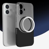 Apple iPhone 16 Plus Kılıf M-Safe Şarj Özellikli Mıknatıslı Zore Duble Kapak Siyah