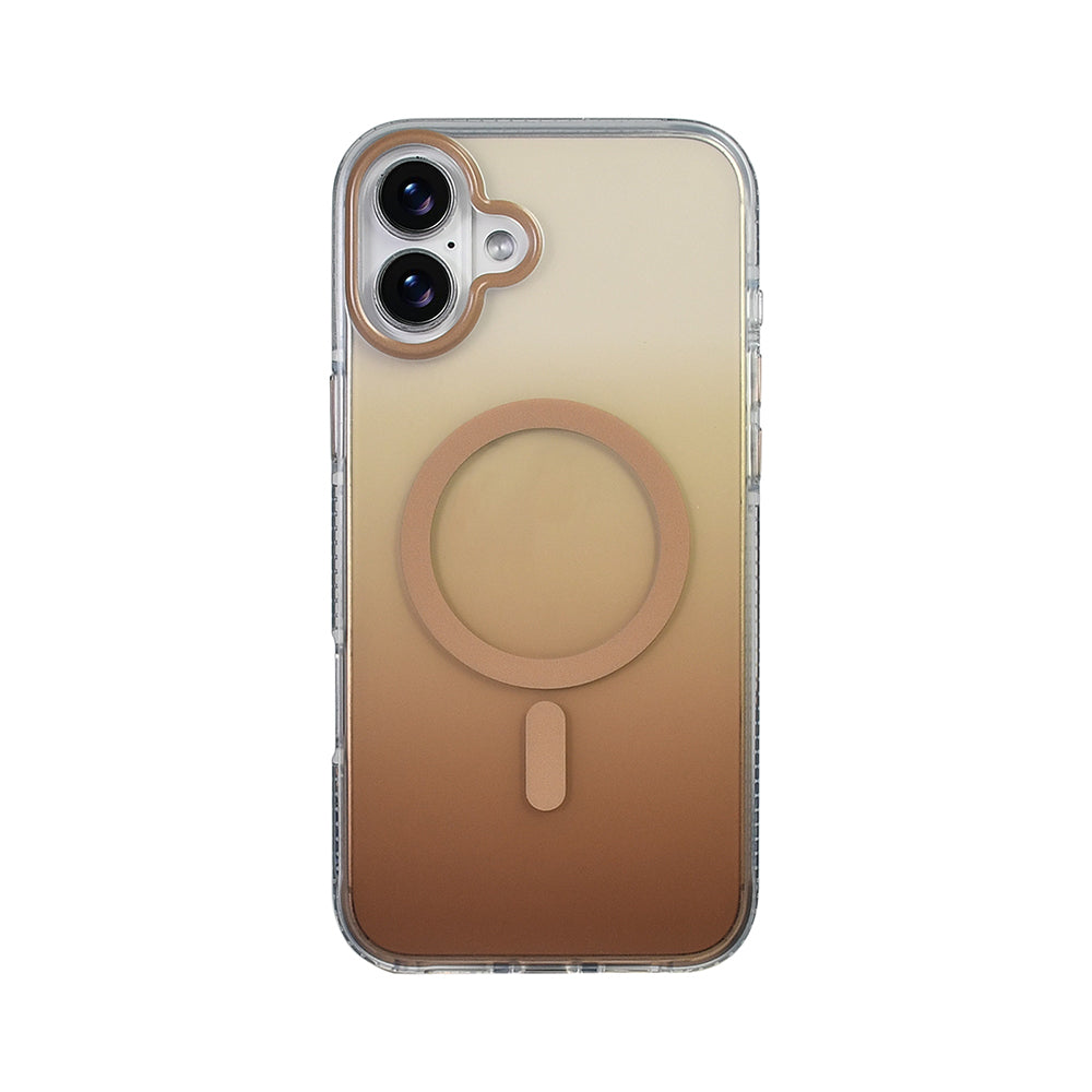 Apple iPhone 16 Plus Kılıf M-safe Şarj Özellikli Transparan Renk Geçişli Zore Toros Kapak Rose Gold