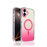 Apple iPhone 16 Plus Kılıf M-safe Şarj Özellikli Transparan Renk Geçişli Zore Toros Kapak Rose Pembe