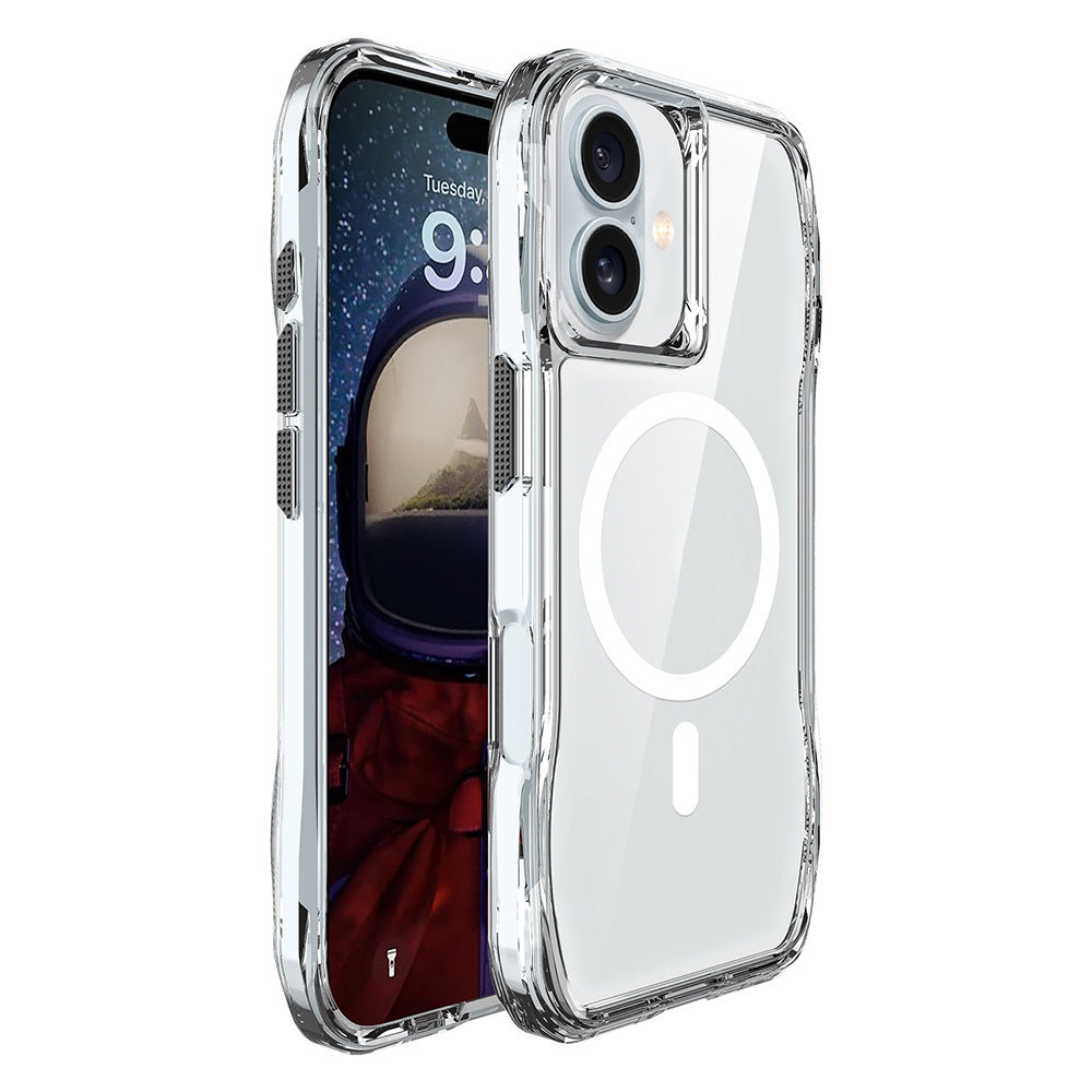 Apple iPhone 16 Plus Kılıf M-safe Şarj Özellikli Airbagli Şeffaf Zore İncek Kapak Şeffaf