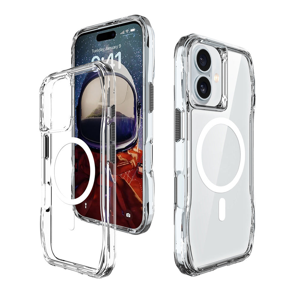 Apple iPhone 16 Plus Kılıf M-safe Şarj Özellikli Airbagli Şeffaf Zore İncek Kapak Şeffaf
