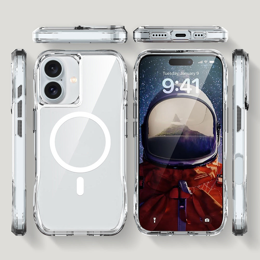 Apple iPhone 16 Plus Kılıf M-safe Şarj Özellikli Airbagli Şeffaf Zore İncek Kapak Şeffaf