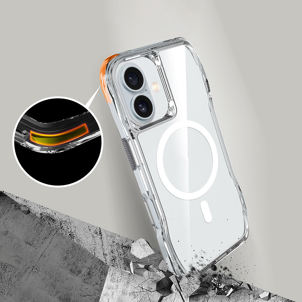 Apple iPhone 16 Plus Kılıf M-safe Şarj Özellikli Airbagli Şeffaf Zore İncek Kapak Şeffaf