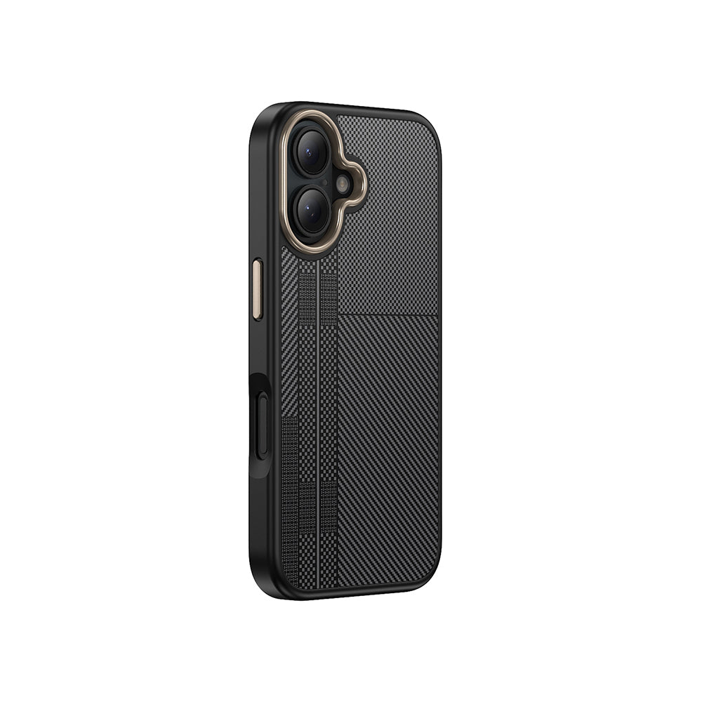 Apple iPhone 16 Plus Kılıf M-safe Şarj Özellikli Karbon Fiber Görünümlü Zore Antina Kapak Mavi