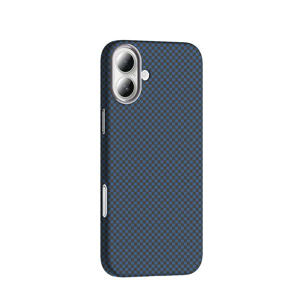 Apple iPhone 16 Plus Kılıf M-safe Şarj Özellikli Karbon Fiber Görünümlü Zore Gros Kapak Lacivert