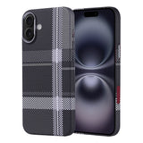 Apple iPhone 16 Plus Kılıf M-safe Şarj Özellikli Karbon Fiber Görünümlü Zore Nekst Kapak Gri-Siyah