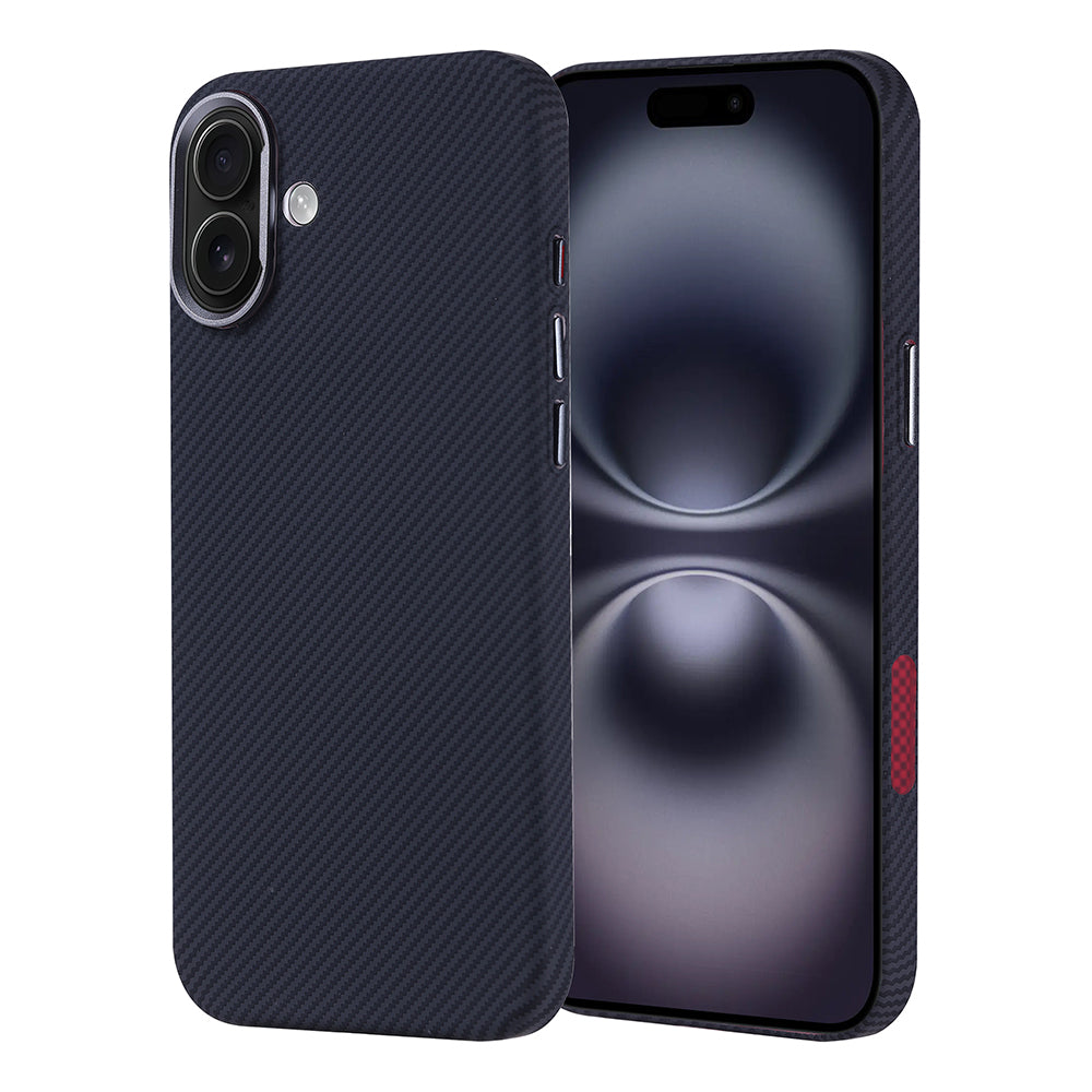 Apple iPhone 16 Plus Kılıf M-safe Şarj Özellikli Karbon Fiber Görünümlü Zore Nekst Kapak Siyah