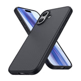 Apple iPhone 16 Plus Kılıf M-safe Şarj Özellikli Karbon Fiber Tasarımlı Zore Elnino Kapak Siyah