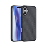 Apple iPhone 16 Plus Kılıf M-safe Şarj Özellikli Karbon Fiber Tasarımlı Zore Elnino Kapak Siyah