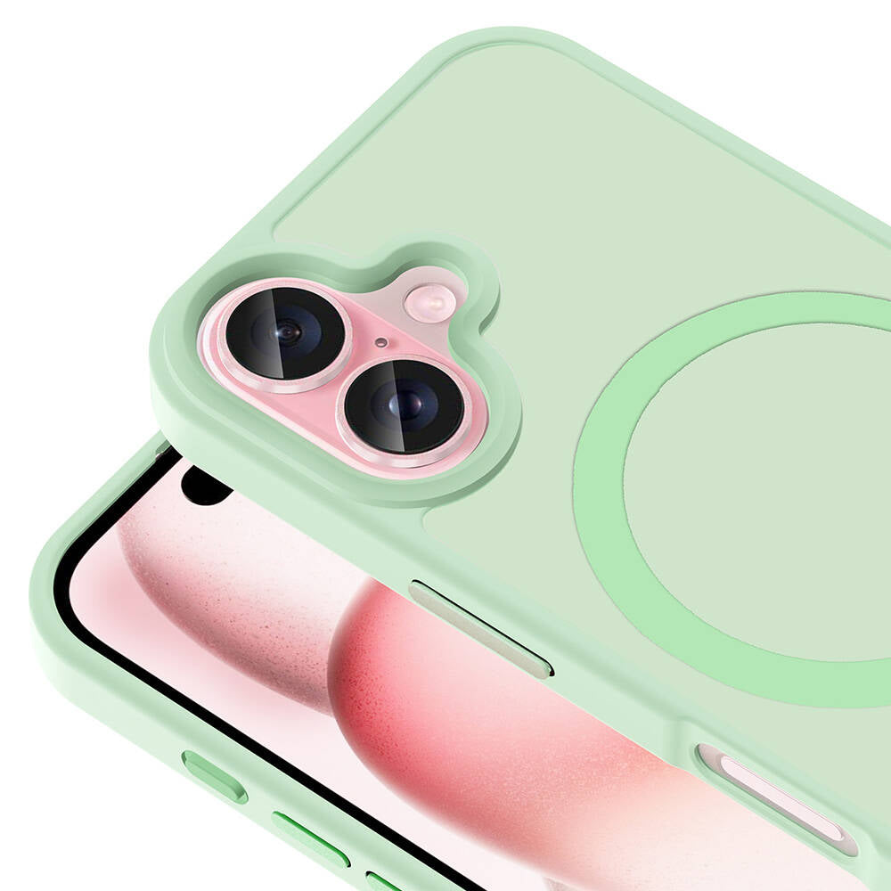 Apple iPhone 16 Plus Kılıf M-safe Şarj Özellikli Mat Arka Yüzey Zore Sio Kapak Rose Brown