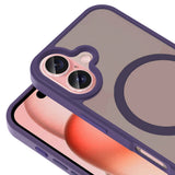 Apple iPhone 16 Plus Kılıf M-safe Şarj Özellikli Mat Arka Yüzey Zore Sio Kapak Rose Brown