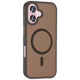 Apple iPhone 16 Plus Kılıf M-safe Şarj Özellikli Mat Arka Yüzey Zore Sio Kapak Rose Brown