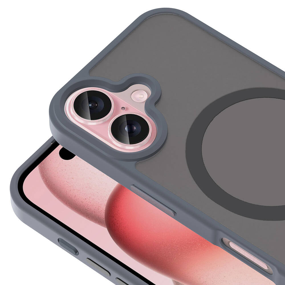 Apple iPhone 16 Plus Kılıf M-safe Şarj Özellikli Mat Arka Yüzey Zore Sio Kapak Rose Brown