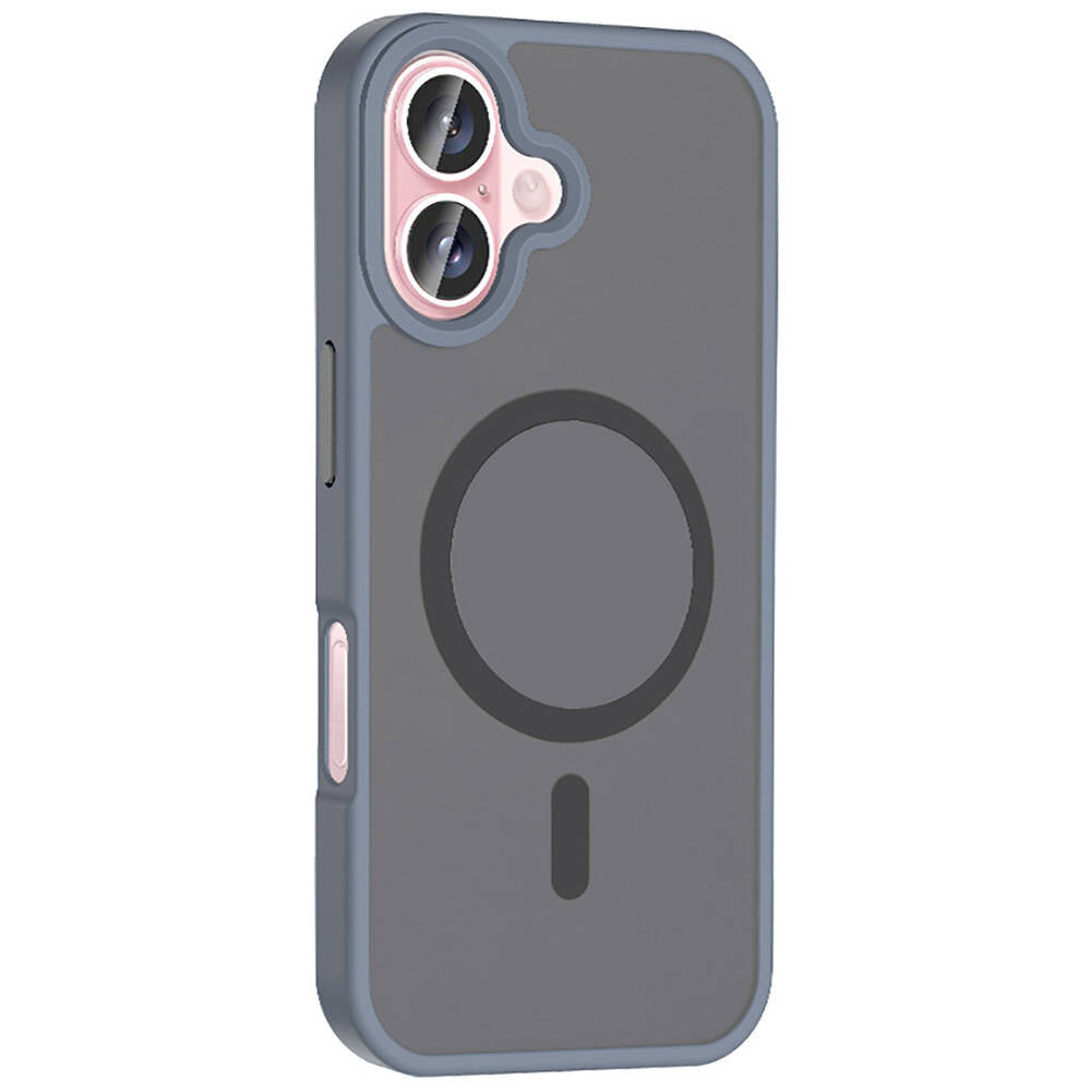 Apple iPhone 16 Plus Kılıf M-safe Şarj Özellikli Mat Arka Yüzey Zore Sio Kapak Rose Brown