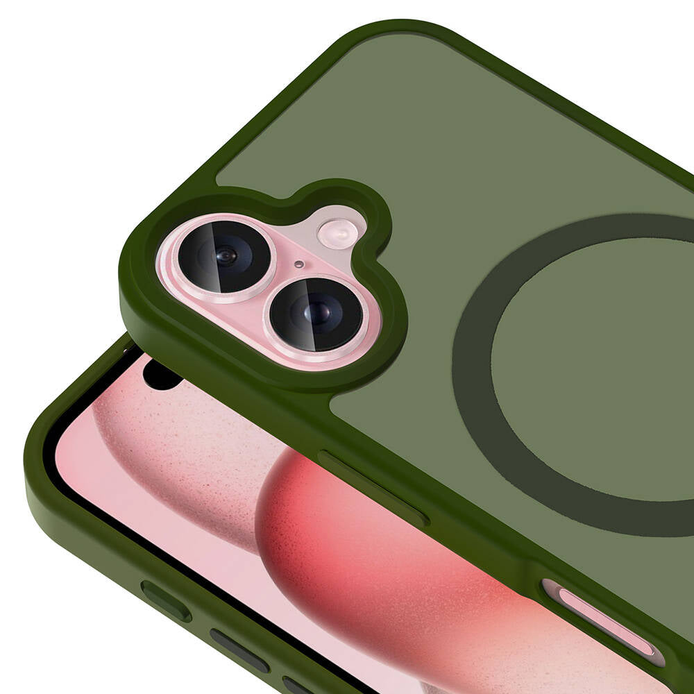 Apple iPhone 16 Plus Kılıf M-safe Şarj Özellikli Mat Arka Yüzey Zore Sio Kapak Rose Brown