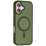 Apple iPhone 16 Plus Kılıf M-safe Şarj Özellikli Mat Arka Yüzey Zore Sio Kapak Rose Brown